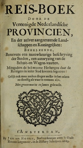 Reis-boek door de Vereenigde Nederlandsche Provincien, en der zelver aangrenzende landschappen en koningrijken