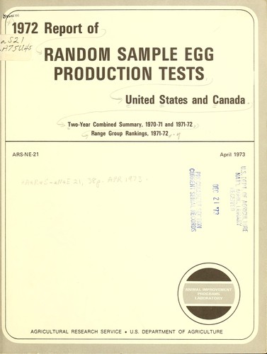Report of random sample egg production tests, 1972-