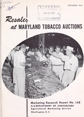 Resales at Maryland tobacco auctions