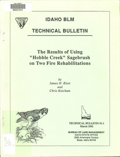 The Results of using "Hobble Creek" sagebrush on two fire rehabilitations