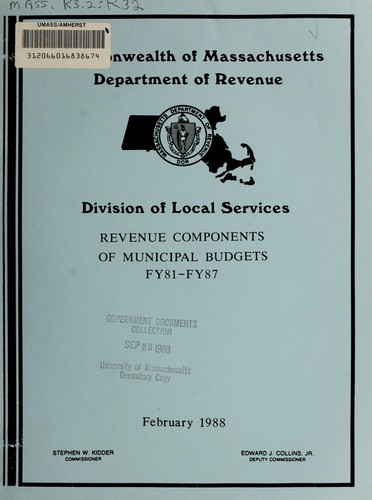 Revenue components of municipal budgets, FY81-FY87