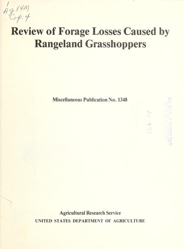 Review of forage losses caused by rangeland grasshoppers
