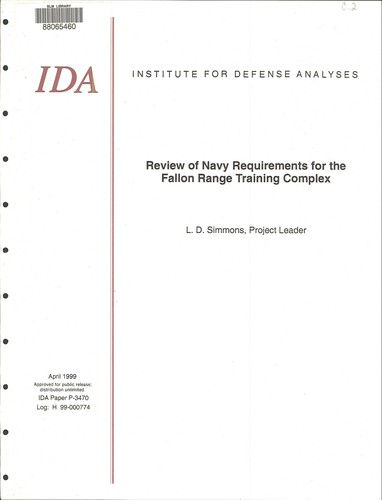 Review of Navy requirements for the Fallon Range Training Complex