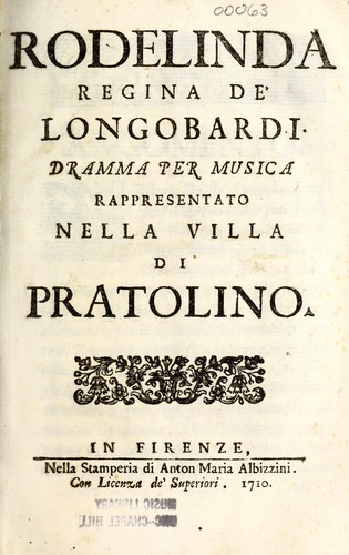 Rodelinda regina de' Longobardi