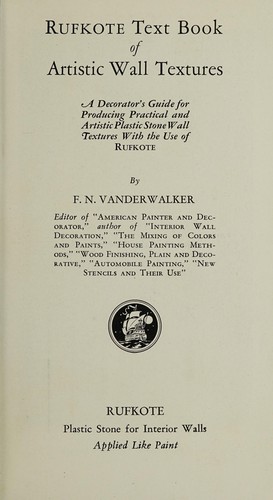Rufkote text book of artistic wall textures