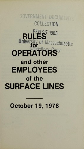 Rules for operators and other employees of the surface lines