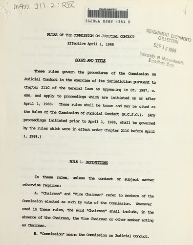 Rules of the Commission on Judicial Conduct