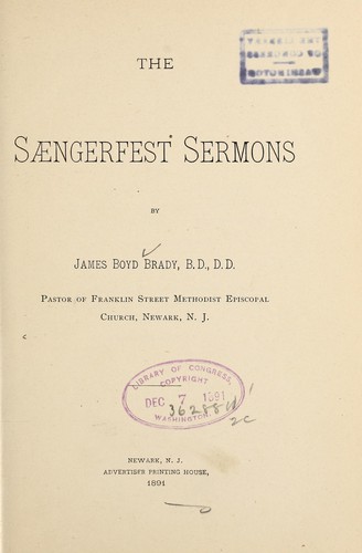 The Saengerfest sermons