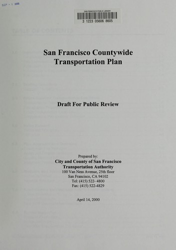San Francisco countywide transportation plan