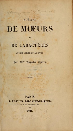 Scènes de murs et de caractères au XIXe siècle et au XVIIIe