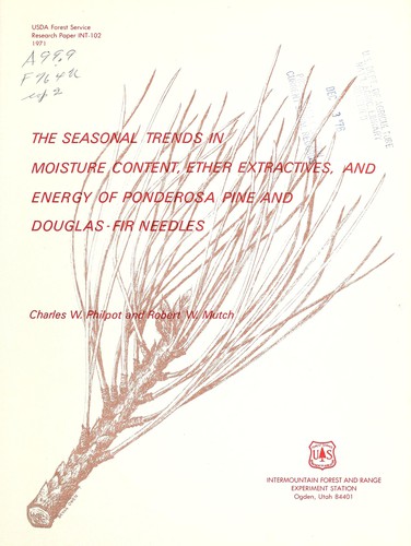 The seasonal trends in moisture content, ether extractives, and energy of ponderosa pine and Douglas-fir needles