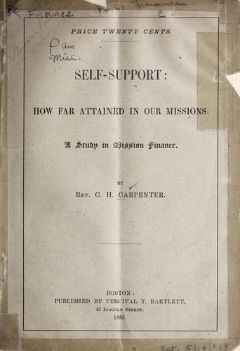 Self support, how far attained in our missions