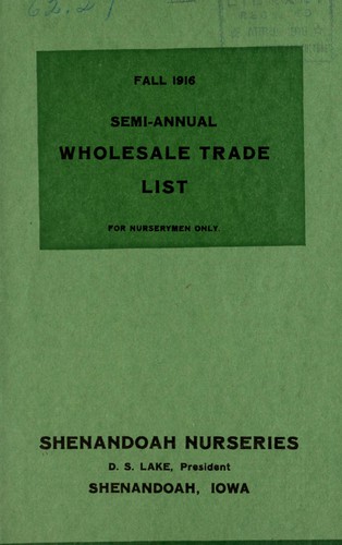 Semi-annual wholesale trade list for nurserymen only