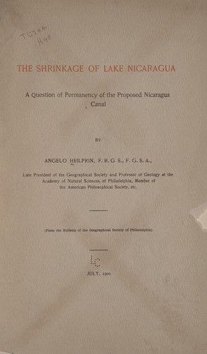 The shrinkage of lake Nicaragua