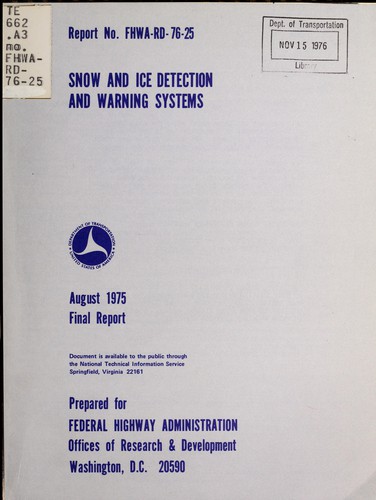 Snow and ice detection and warning systems