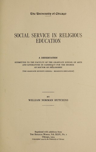 Social Service in religious education