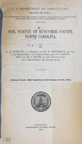 Soil survey of Buncombe County, North Carolina