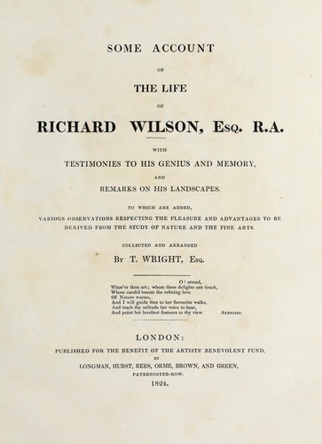 Some account of the life of Richard Wilson, esq., R. A