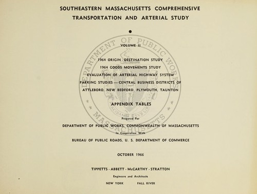 Southeastern Massachusetts comprehensive transportation and arterial study