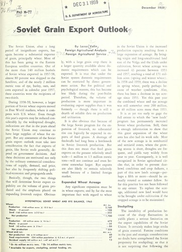 Soviet grain export outlook