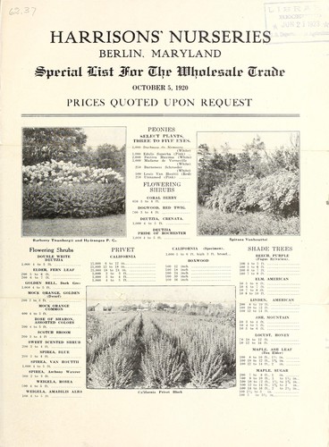 Special list for the wholesale trade October 5, 1920