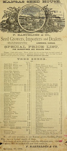 Special price list, for nurserymen and dealers only / F. Barteldes & Co