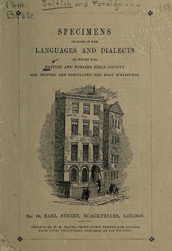 Specimens of some of the languages and dialects