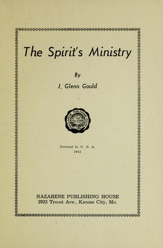 The spirit's ministry