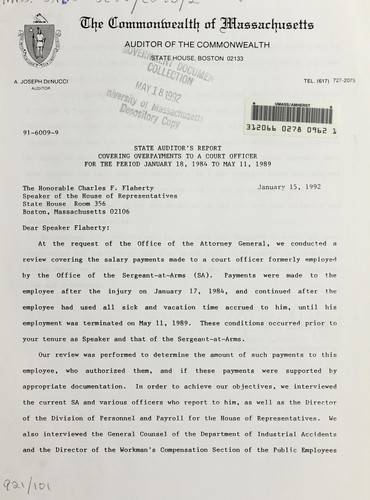State auditor's report covering overpayments to a court officer for the period January 18, 1984 to May 11, 1989