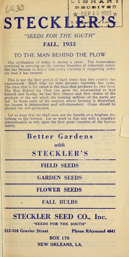 Steckler's "seeds for the south"