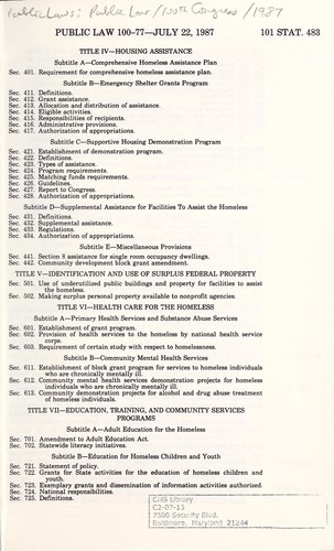 Stewart B. McKinney Homeless Assistance Act