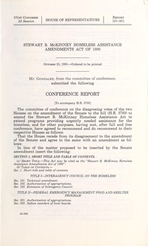 Stewart B. McKinney Homeless Assistance Amendments Act of 1990