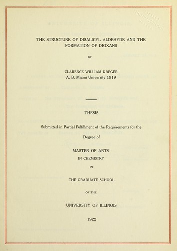 The structure of disalicyl aldehyde and the formation of dioxans