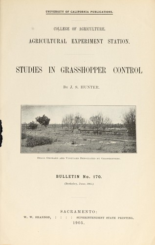 Studies in grasshopper control