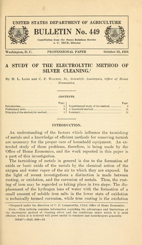 A study of the electrolytic method of silver cleaning