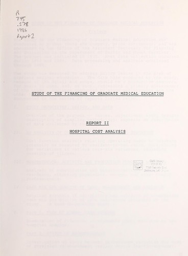 Study of the financing of graduate medical education