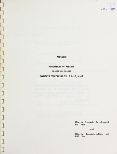 Submission to the House of Commons Standing Committee on Transport