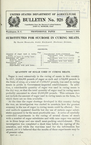 Substitutes for sucrose in curing meats