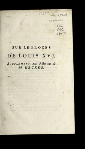 Sur le proce  s de Louis XVI