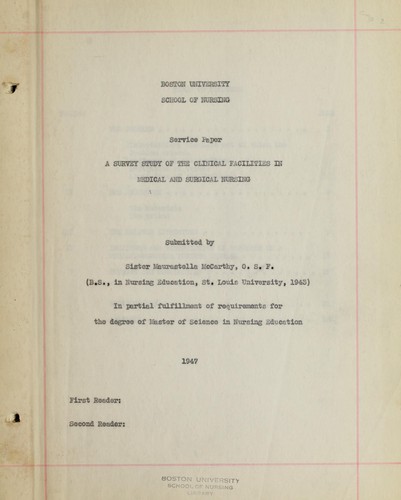 A survey study of the clinical facilities in medical and surgical nursing