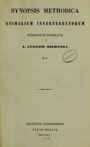 Synopsis methodica animalium invertebratorum pedemontii fossilium