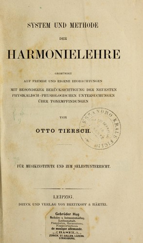 System und Methode der Harmonielehre