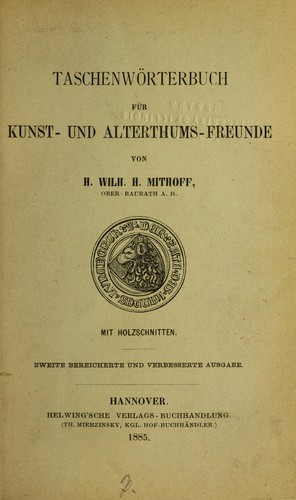 Taschenwörterbuch für Kunst-und Alterthums-Freunde
