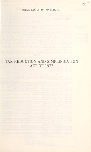 Tax reduction and simplification act of 1977