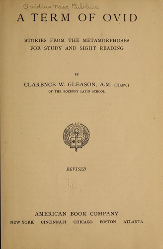 A term of Ovid, stories from Metamorphoses for study and sight reading