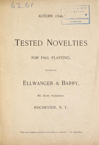 Tested novelties for fall planting offered by Ellwanger & Barry
