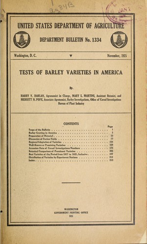 Tests of barley varieties in America