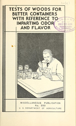 Tests of woods for butter containers with reference to imparting odor and flavor