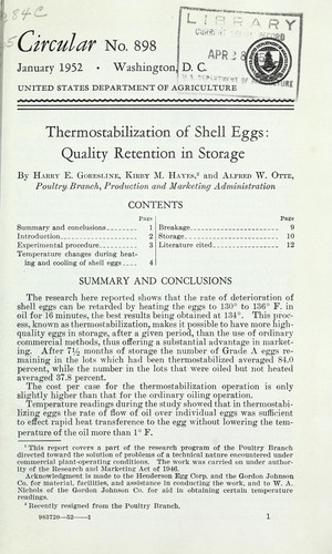 Thermostablization of shell eggs