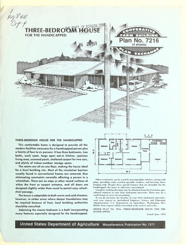 Three-bedroom house for the handicapped